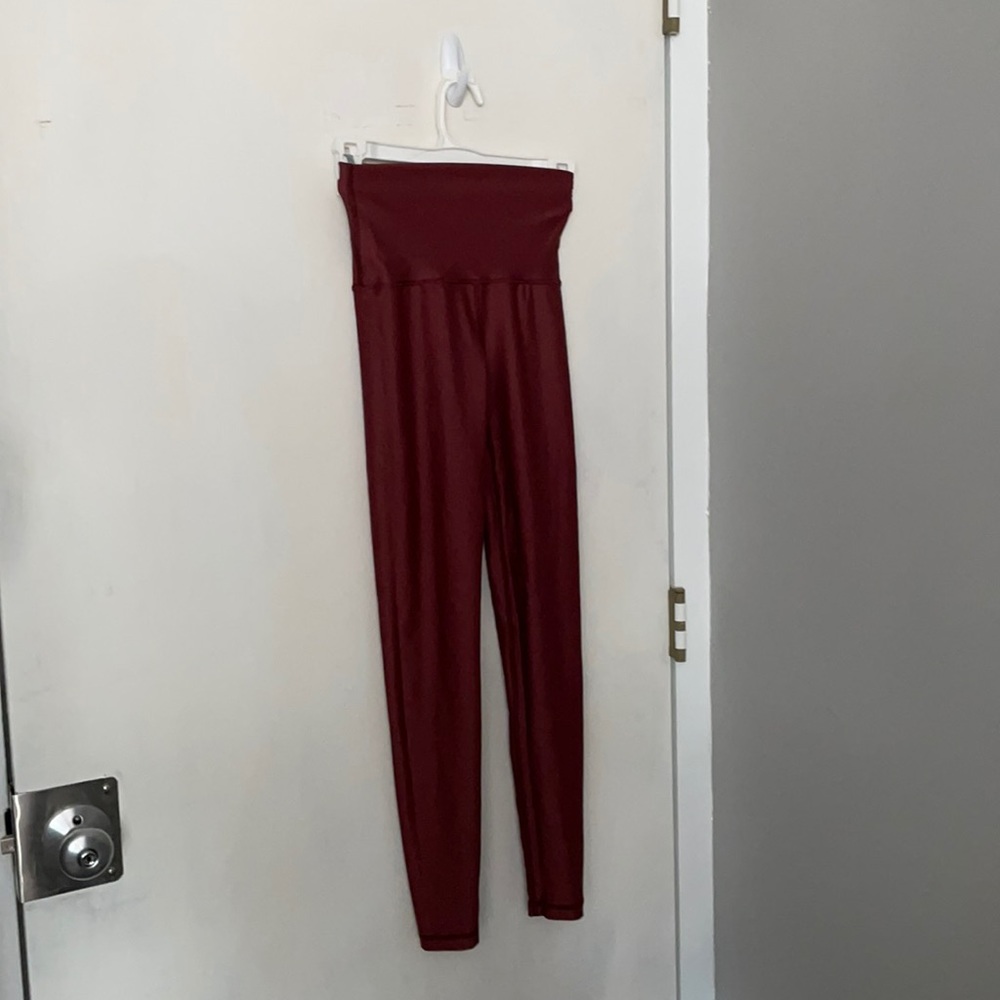 Maroon leggings aerie HI RISE 7/8 offline